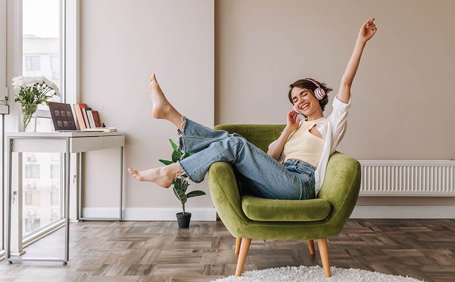 Woman finding bliss in the every day